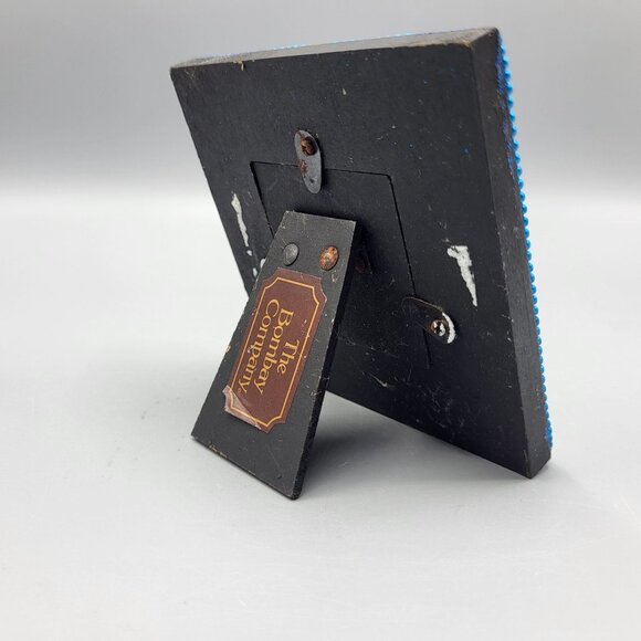 Beaded Peacock Design Picture Frame The Bombay Company for Photo 2"x2" - Picture 5 of 10